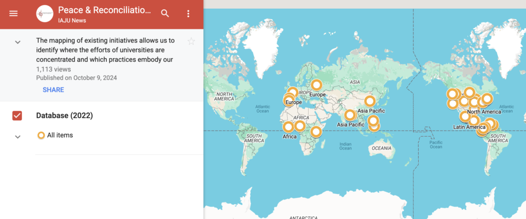 TBC’s Retreat was featured on Google Maps via IAJU Peace & Reconciliation GeoVisor
